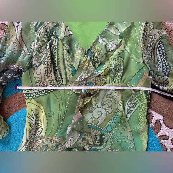 separates by new york city design co. Green Paisley Blouse with Ruffle Details - Picture 5 of 7